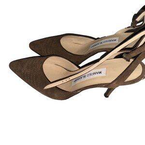 New no tags or box - Manolo Blahnik Brown Suede New Heels Pumps 3” Size 36